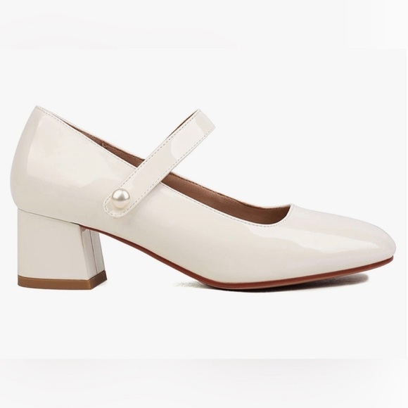 Naiyee Shoes - Naiyee Mary Jane Women Chunky Block Heel Square Toe Vegan Leather Size 8 US